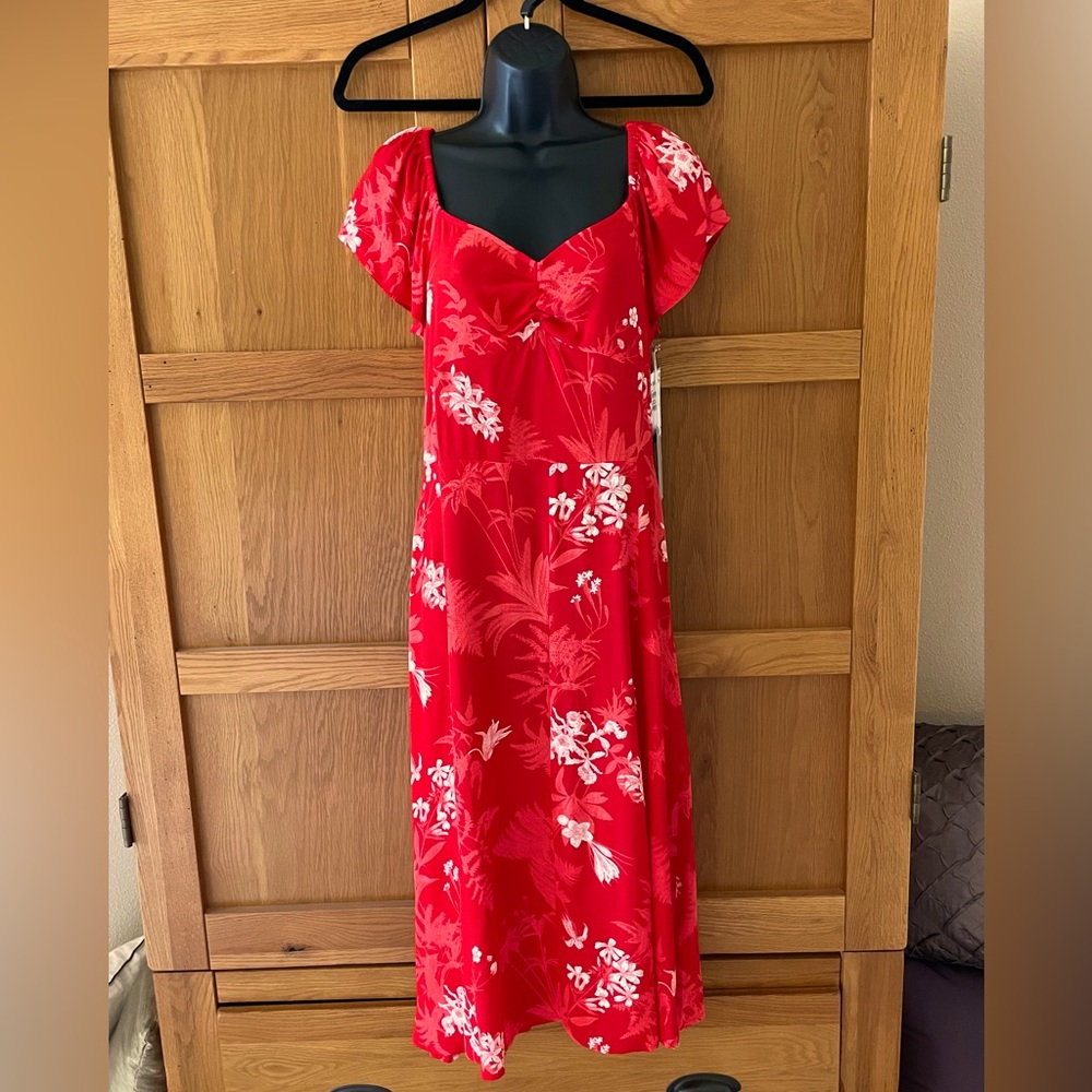 Chelsea28 Lightweight Tropical Midi Dress NWT